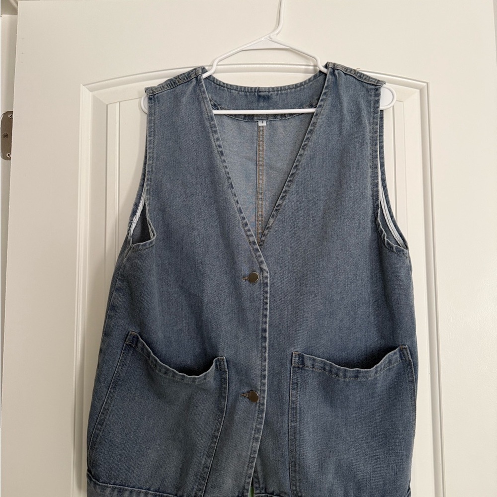 Denim Vest with Pockets